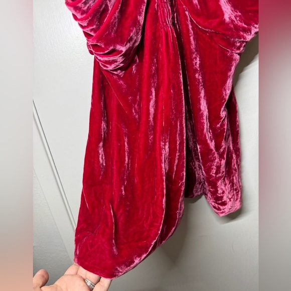 NWT Marc by Marc Jacobs Strawberry Daiquiri Pink Velvet Silk Blend Bow Blouse 6 - Picture 6 of 16